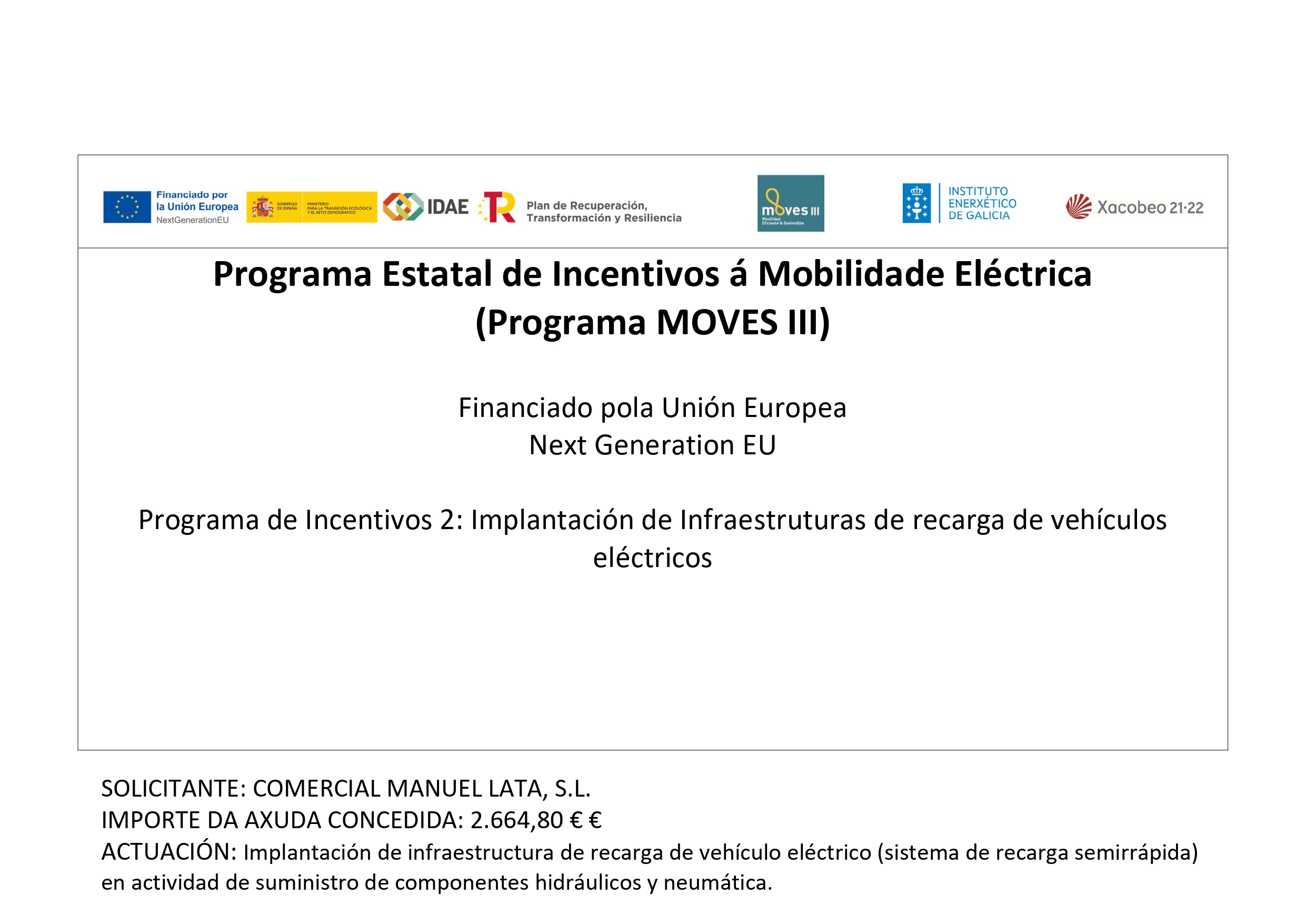 Programa Estatal de Incentivos  Mobilidade Elctrica (Programa MOVES III)